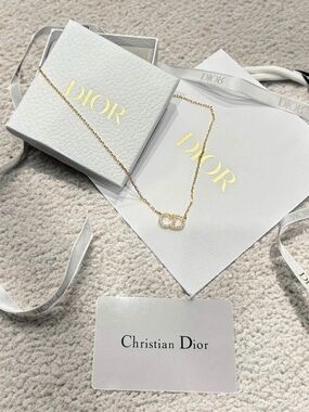 Dior CD Gold Tone Necklace w/ Box
